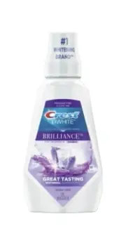 Crest 3D White Brilliance Multi-Care Whitening Mouthwash, Clean Mint, 33.8 Oz.