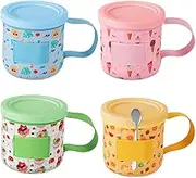 4pcs Ice Cream Pint Sleeves, Neoprene Prints Reusable Insulated Sleeve Cover with Handle Spoon Holder for Ninja Creami 16oz Ice Cream Pints (4 Styles)