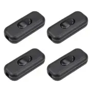 Inline Cord Switch AC 250V 6A On/Off Rocker Switch Lamp Light Switch Black 4pcs