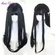 Straight Hair Black Synthetic Lolita Wigs with BangCosplay Party Christmas Wigs