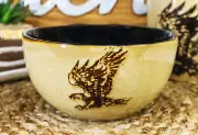 Set Of 2 Rustic Western Patriotic Bald Eagle Ceramic Pasta Salad Soup Bowls 21oz