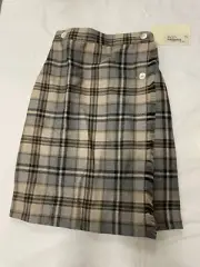 Girls NWT Arc-En-Ciel Size 7 wool Skirt Gray Plaid