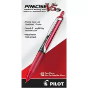 26064 Pilot Precise V5 RT Rollingball Pen, Ex Fine 0.5mm, Red, Pack of 12
