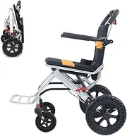 [LUVAGD] Ultra Lightweight Foldable AluminiumWheelchair-12-Inch Shock-Absorbing HoneycombWheels,220lbs Weight Capacity, Compact PortableDesign for Travel & Seniors (Black-Orange)