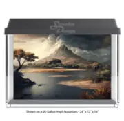 Rustic Mountain Landscape Polyester Fish Tank Glass Backdrop Aquarium Background