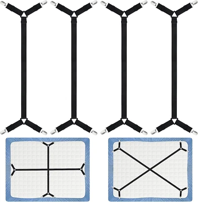 Morcheiong Bed Sheet Fasteners Straps - 4 Pack Adjustable Bed Sheet Holder Strap