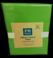 Pottery Barn Teen Set 2 Classic Bed Dorm Pillow Cases Standard Grass 5% Organic