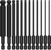 Ball End Hex Head Allen Wrench Drill Bit One Size, 12pcs Bits 100mm