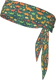 [Ghjkfbf] Many Small Dinosaur Print Sports Headband Sweat Wicking Sweatband for Men Women Running Cycling Yoga Fitness Workout