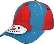 [YANYU] Christmas Carton Snowman Print Adjustable Snapback Hat Baseball Cap Comfortable and Stylish for Men and Women Black, Black, One Size