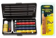 Lansky Leather Stropping Hone HSTROP + Deluxe Sharpening System LKCLX