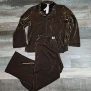 Victoria's Secret Shimmer Pajama Set Gold Sparkle Glitter Shine Size M