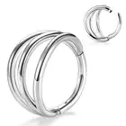 1pc Triple Double Open Stack Septum Clicker Nose Hoop Ring Cartilage Earring 16G