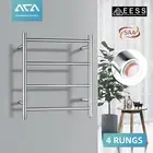 ACA Silver Electric Heated Towel Rail Rack Warmer Stainless Steel 4 Round Bars
