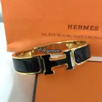 在飛比找蝦皮購物優惠-二手精品 Hermès clic PM 黑色H 黑黑金 全配