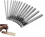 15 Pcs Leather Hollow Hole Punch Set, 0.5mm-6mm Belt Hole Puncher Hollow Punch,WizeFolk Tool Leather Hole Punch Cutter, Round Steel Crafting Hole Tool for DIY Leather Craft Projects Rubber Paper