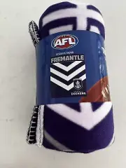 AFL Fremantle Dockers Polar Fleece Blanket Throw Rug Blanket 150cm x 130cm