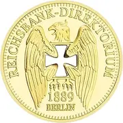 Coin Collector, Reichsbank-Direktorium Commemorative Coin, Hollow Gold-Plated for Collection Display Home Decor for Desks Bedside Tables