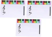 TEHAUX 3pcs Musical Stave Whiteboard Portable Music Teaching Exercise Plastic Board for Beginners