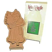 Longaberger Pottery Cookie Mold Kriss Kringle 1991 Christmas In Box Santa Claus