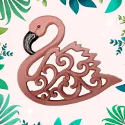 Trivet with Cast Iron Flamingo Tropical Style Vintage Kitchen Dining Decor