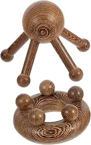 UTHCLO 2Pcs Wooden Scalp Massager Set Dual Tool Design for Head Meridian Stimulation Static Wide Tooth Hair Brush for Hair Growth Dandruff Removal