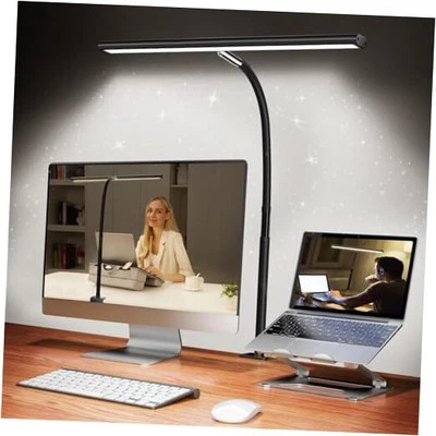 LED Desk Lamp for Office Home, Eye-Caring Desk Light with Stepless Dimming