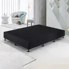 Palermo King Single Ensemble Bed Base Frame Premium Midnight Black Linen Fabric