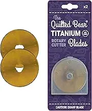 The Quilted Bear Titanium Rotary Blades - Precise Fabric Cutter & Long Lasting Easy Replace Universal Replacement Rotary Cutter Blades for Rotary Fabric Cutters & Sewing Rotary Cutters…