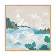 Coastal Birds Framed Canvas