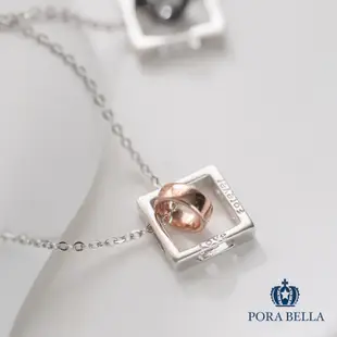 <Porabella>925純銀情侶款項鍊 男女款莫比烏斯項鍊 情侶項鍊 雙環純銀項鍊 Necklace <一對販售>