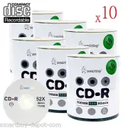 6000-Pack SmartBuy Blank CD-R 52X 700MB/80Min Logo Top Surface Record Media Disc