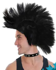 Black Mohawk Punk Rock Wig