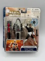 New Star Wars Attack Of The Clones Clone Trooper With Speeder Bike NIB