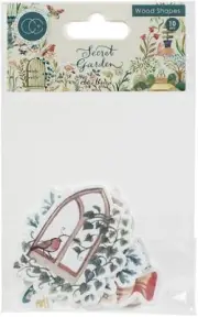 Craft Consortium Laser-Cut Wooden Shapes 10/Pkg Secret Garden