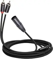 GZCRDZ Dual XLR to Dual RCA Cable Adapter Audio RCA Cable Male to 2 XLR 3 Pin Male Female Audio Cable for DVD Amplifiers (6.5ft)