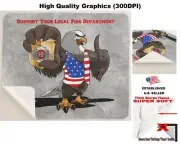 Eagle USA Cartoon Support Local Fire Department Officer Sherpa Fleece Blanket