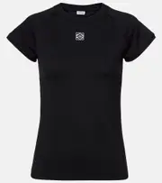 [Loewe] Loewe Anagram cotton-blend jersey T-shirt UK 12 black