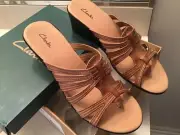 Clarks Womens 'Alason' Wedge Sandal in Sandstone size 9.5 M New in Box!