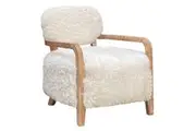 CR Hart Solid Timber Faux Sheepskin Upholstered Armchair