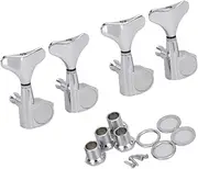 SWOOMEY 4r Bass Tuners Machine Heads Silver Zinc Alloy Acoustic Guitar Tuning Pegs