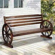 LIVSIP Outdoor Furniture Garden Bench Chair Patio Furniture Charcoal