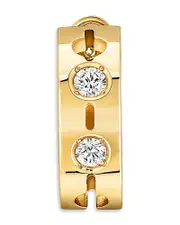 Dinh Van 18K Yellow Gold Pulse Diamond Hoop Earring