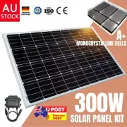 300W 12V Fixed Solar Panel Mono Home Caravan Camping Power Battery Charging