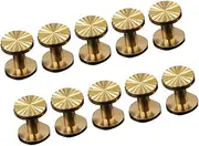 Operitacx 10 Pack of Sunflower Screws Brass Fastener Set Flat Nail Rivets Belt for Craft and Repair