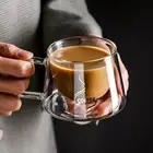 200 ML Double Wall Glass Tea Coffee Cup Thick Heat Resistant Clear Glass Mug
