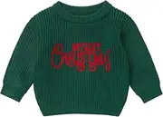 [IDOPIP] Toddler Baby Girls Christmas Outfit Boho Embroidery Sweater Top Crewneck Knit Pullover Sweatshirt Fall Winter Clothes
