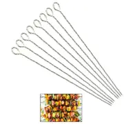 8 Barbecue Skewers Stainless Steel Metal for Shish Kabob BBQ Cooking Food Grill