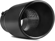 YITAMOTOR 1.5-2.5 Inch Inlet Exhaust Tip Adjustable, 4" Outlet 9" Long Stainless Steel Professional Diesel Exhaust Tip for All 1.5"/ 1.75"/ 2.0"/ 2.25"/2.5" Outside Diameter Tailpipe, Bolt On, Black