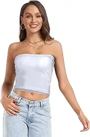 [GuoChe] Sexy Crop Tops for Women Lavender with Mesh Crop Top Bra Bra Tube for Lady Nursing